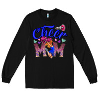 Black Cheer Mom Long Sleeve Tee - CowhideDigitalArt