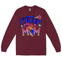 Burgundy Cheer Mom Long Sleeve Tee - CowhideDigitalArt