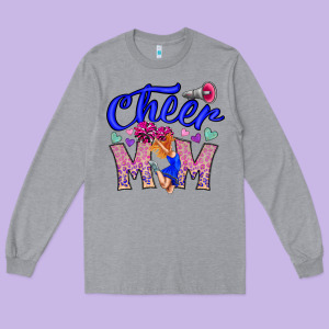 Cheer Mom Long Sleeve Tee Designed By Cowhidedigitalart