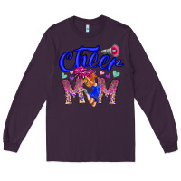 Plum Cheer Mom Long Sleeve Tee - CowhideDigitalArt