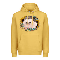 Antique Gold hedgehog with sunflowers and leopard Premium Hoodie - Jasminsmagicworld