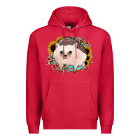 Cardinal hedgehog with sunflowers and leopard Premium Hoodie - Jasminsmagicworld