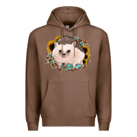 Chestnut hedgehog with sunflowers and leopard Premium Hoodie - Jasminsmagicworld