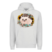 Dove Grey hedgehog with sunflowers and leopard Premium Hoodie - Jasminsmagicworld