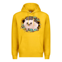 Lemon hedgehog with sunflowers and leopard Premium Hoodie - Jasminsmagicworld