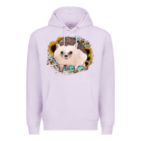 Lilac hedgehog with sunflowers and leopard Premium Hoodie - Jasminsmagicworld