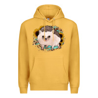 Mustard hedgehog with sunflowers and leopard Premium Hoodie - Jasminsmagicworld