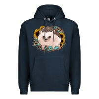 Navy hedgehog with sunflowers and leopard Premium Hoodie - Jasminsmagicworld