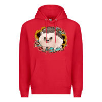 Red hedgehog with sunflowers and leopard Premium Hoodie - Jasminsmagicworld