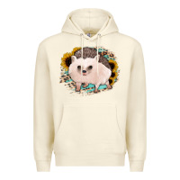 Hedgehog With Sunflowers And Leopard Premium Hoodie | Teevron