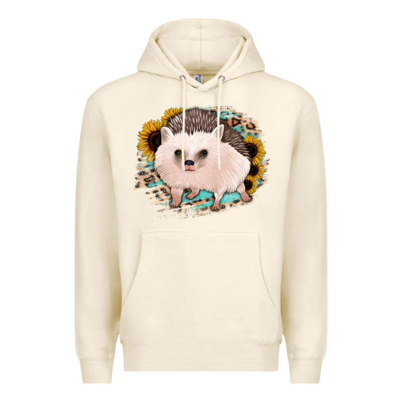Hedgehog With Sunflowers And Leopard Premium Hoodie by Jasminsmagicworld | Teevron
