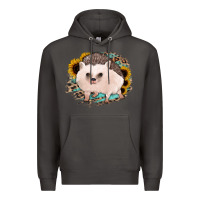 Smoke hedgehog with sunflowers and leopard Premium Hoodie - Jasminsmagicworld