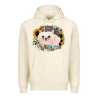 Tofu hedgehog with sunflowers and leopard Premium Hoodie - Jasminsmagicworld