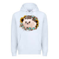 White hedgehog with sunflowers and leopard Premium Hoodie - Jasminsmagicworld