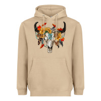 Mushroom Fall Bull Skull Heavyweight Hoodie - RanaPortraitStore