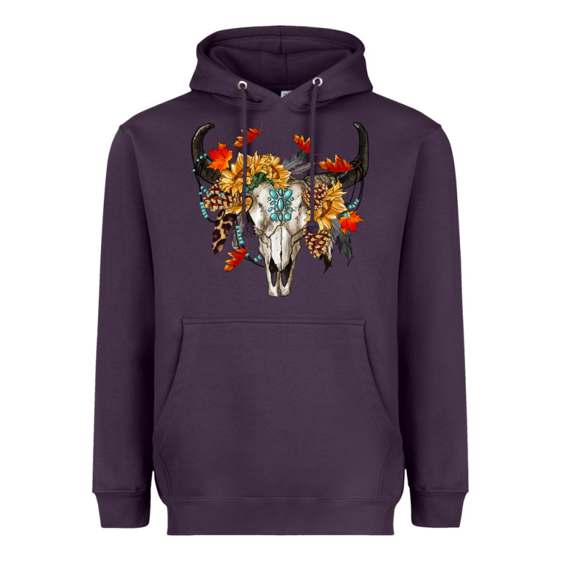 Fall Bull Skull Heavyweight Hoodie by RanaPortraitStore | Teevron