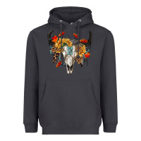 Smoke Fall Bull Skull Heavyweight Hoodie - RanaPortraitStore