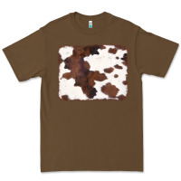 Cacao Brown Cowhide Background Premium Tee - CowCowDesign
