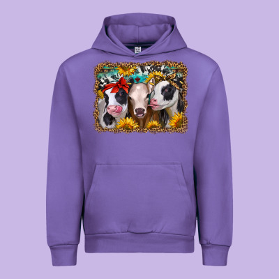 Western Sunflower Heifers Urban Hoodie Designed By Jasminsmagicworld