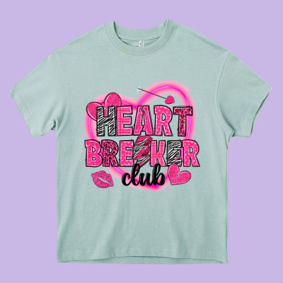 Heart Breaker Club Valentine's Day Heavy Core Tee Designed By Howdyjamesfarm