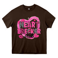 Chocolate Brown Heart breaker club Valentine's Day Heavy Core Tee - HowdyJamesFarm