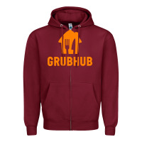 Burgundy Grubhub t-shirt Zipper Hoodie - DesigneFamous