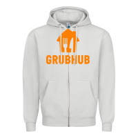 Dove Grey Grubhub t-shirt Zipper Hoodie - DesigneFamous