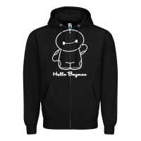 Black hello baymax Zipper Hoodie - DesigneFamous