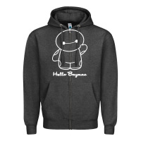 Charcoal Heather hello baymax Zipper Hoodie - DesigneFamous