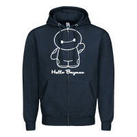 Navy hello baymax Zipper Hoodie - DesigneFamous