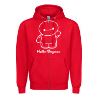Red hello baymax Zipper Hoodie - DesigneFamous