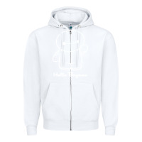 White hello baymax Zipper Hoodie - DesigneFamous