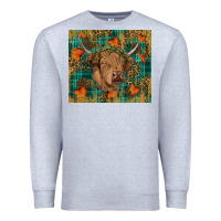 Heather Grey Western Fall Cow Premium Sweatshirt - RanaPortraitStore