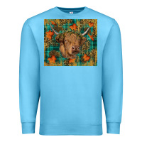 Ocean Blue Western Fall Cow Premium Sweatshirt - RanaPortraitStore