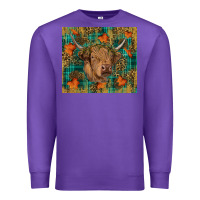 Purple Western Fall Cow Premium Sweatshirt - RanaPortraitStore