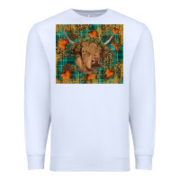 White Western Fall Cow Premium Sweatshirt - RanaPortraitStore
