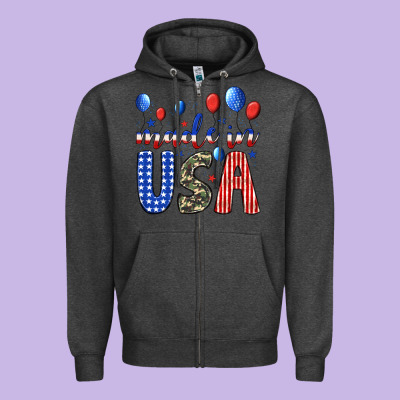 Made In Usa Zipper Hoodie Designed By Jahusdesignshop