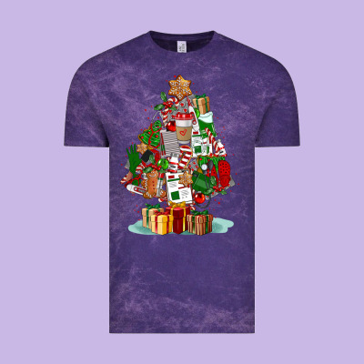 Nurse Christmas Tree Vintage Tee Designed By Fadigitalartstudio