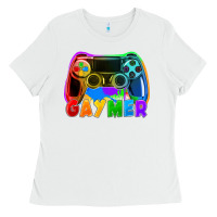 White Gaymer Ladies Tee - FaDigitalArtStudio