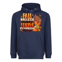 Navy Fall breeze crunchy leaves pumpkins please Heavyweight Hoodie - RanaPortraitStore