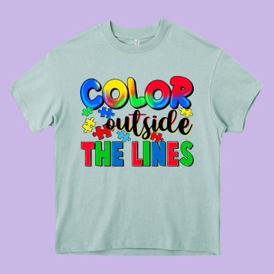 Color Outside The Lines Heavy Core Tee Designed By Cowgirlartshop