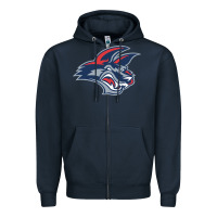 Navy elmira j4ckals Zipper Hoodie - DesigneFamous