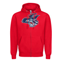 Red elmira j4ckals Zipper Hoodie - DesigneFamous