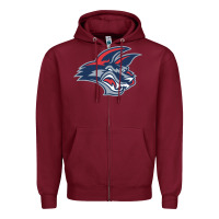 Burgundy elmira j4ckals Zipper Hoodie - DesigneFamous