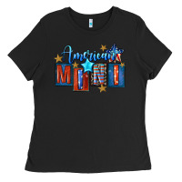 Black American mini 4th of july Ladies Tee - FaDigitalArtStudio