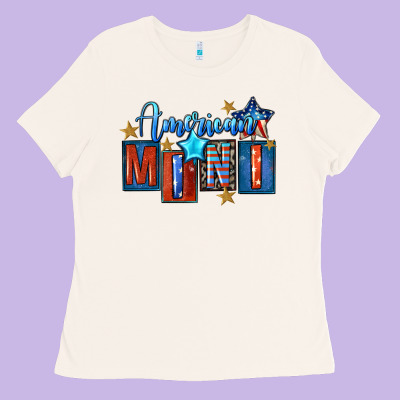 American Mini 4th Of July Ladies Tee Designed By Fadigitalartstudio