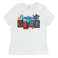 White American mini 4th of july Ladies Tee - FaDigitalArtStudio