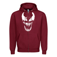 Burgundy venom classic Zipper Hoodie - DesigneFamous