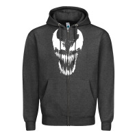 Charcoal Heather venom classic Zipper Hoodie - DesigneFamous