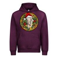 Mauve Wine Christmas Goat Urban Hoodie - RanaPortraitStore